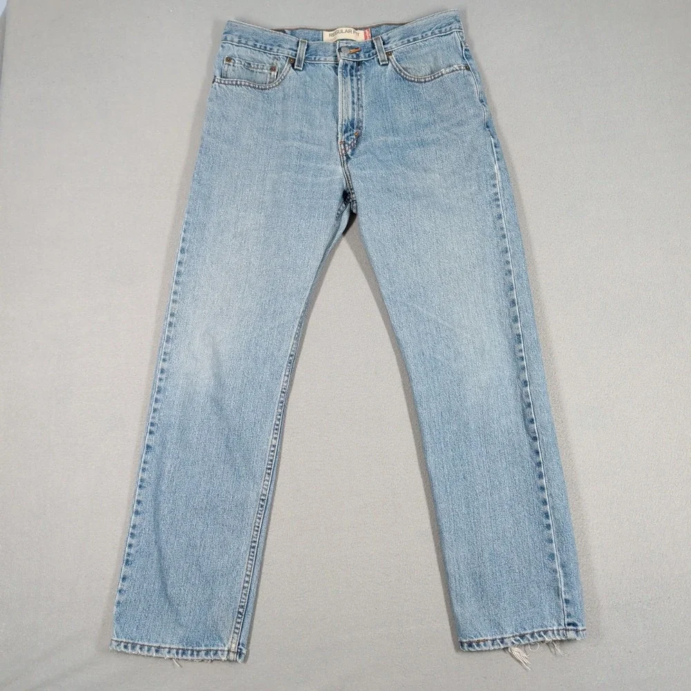 Levi's 505 Jeans Mens 33x32 Blue Regular Fit Straight‎ Leg Denim Cotton Casual